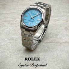 로** 최신상 오이스터퍼페츄얼 스카이블루다이얼 오토무브