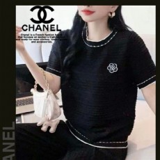 샤* 장미스팽글 반팔 바지 니트 투피스 (8603) 세트