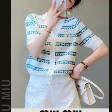 미*** 리본 패턴 반팔 니트 가디건(8599)