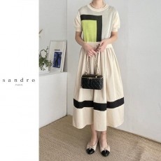 산** 달리아 배색 원피스