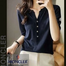 네이비 와이넥 단추 반팔 니트 (8788)