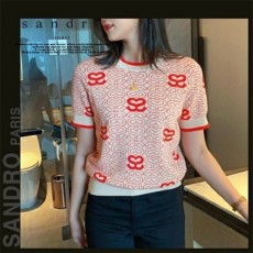 산** 로고 반팔 니트