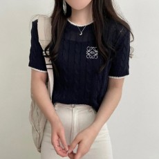 로** 아나그램 케이블 반팔 니트