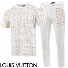 루* 24SS 신상 LV 나염 반팔 & 긴바지 트레이닝 셋트