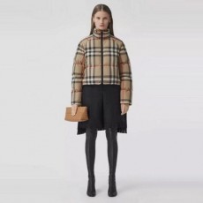 크롭 체크 푸퍼 재켓 (여성)
