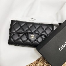 샤* 램스킨 3단 플랩 장지갑