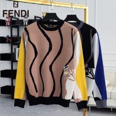 펜* 배색 웨이브 라운드 니트