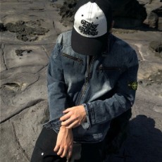 패치절개 차이나넥 워싱 청자켓