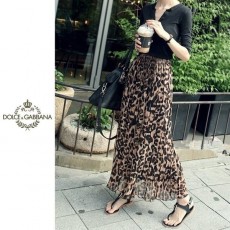 DOLCE&GABBANA 돌체앤가바나 레오파드 플리츠 스커트