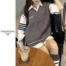 THOM BROWNE 톰브라운 퍼피 브이넥 베스트