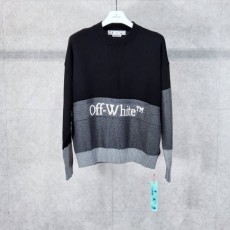 OFF WHITE 오프화이트 컬러 블럭로고 스웨터 니트