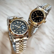 로** 데이저스트 텐포인트 블랙다이얼 콤비 커플 쿼츠