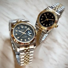 로** 데이저스트 텐포인트 블랙다이얼 콤비 커플 쿼츠