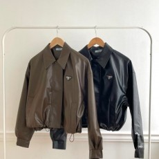 PRADA 프라다 미니멀 레더 자켓