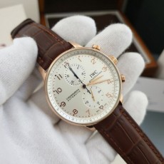 I** 포르투기스 골드핸즈 금장 밤 가죽밴드 시계