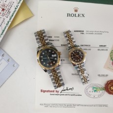 로** 텐포인트 검판 콤비 메탈 시계 -커플-