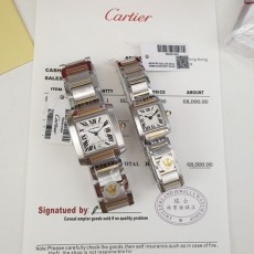 까르** 프랑세스 탱크 콤비 메탈 시계 -커플-