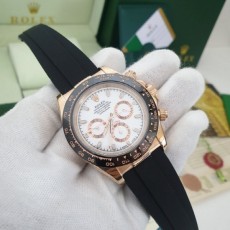 로** 데이토나 흰판 금장 러버밴드 시계