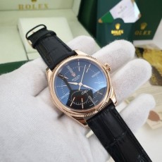 로** 셀리니 검판 금장 가죽밴드 시계