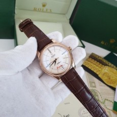 로** 셀리니 흰판 금장 가죽밴드 시계