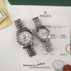 로** 데이져스트2 흰판 실버 메탈 시계 -커플-