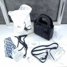 디* 스몰 LADY MY ABCDI*R 백블랙 울트라 매트 까나쥬 송아지 가죽