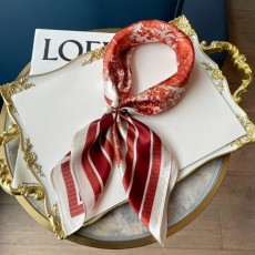 DIOR 디올 트왈 레드 실크스카프