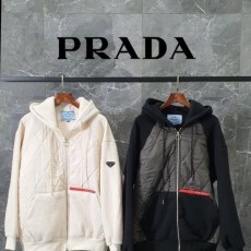 PRADA 프라다 빅레드 패치 보아 집업후드자켓