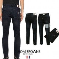 THOM BROWNE 톰브라운 4바 돌고래자수 블랙워싱 슬림진