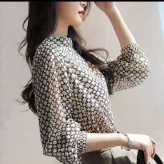 THOM BROWNE 톰브라운 패턴쉬폰bl