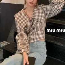 MIUMIU 미우미우 빅카라체크크롭NB