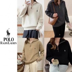 POLO 폴로 하이넥 카라 반집업 니트