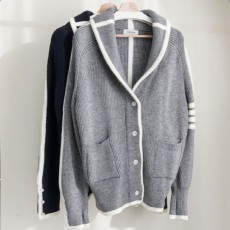 톰* 여성 카라 라인 4바 울 니트 가디건