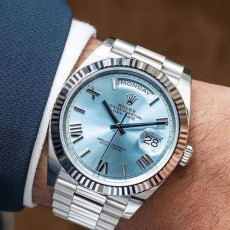로** 요이스터 퍼페츄얼 데이데이트 40 플래티넘 아이스블루 OYSTER PERPETUAL DAY-DATE40 아이스블루