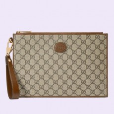 구* 인터로킹 G 파우치 ㅡ베이지