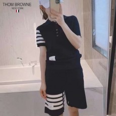 THOM BROWNE 톰브라운 사선 카라 니트+반바지 세트