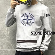 STONEISLAND 스톤아일랜드 블루 바 로고 밍크양기모 티셔츠